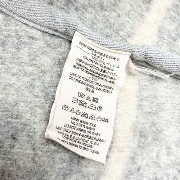 Free People Rare Blanket Poncho Wool Gray Stripe Coat Jacket Size XS - Picture 6 of 10